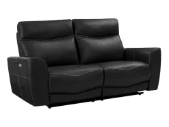 Vente-unique 2En 3-Zitsbank-Elektrische Relax-Driezitsbank Van Zwart Vaarsleer Damon