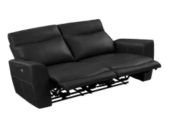 Vente-unique 2En 3-Zitsbank-Elektrische Relax-Driezitsbank Van Zwart Vaarsleer Damon