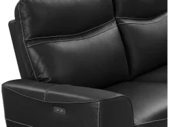 Vente-unique 2En 3-Zitsbank-Elektrische Relax-Driezitsbank Van Zwart Vaarsleer Damon