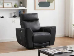 Vente-unique Aanbiedingen: Zitbank & Fauteuil-Elektrische Relax-Fauteuil Van Zwart Vaarsleer Damon