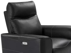 Vente-unique Aanbiedingen: Zitbank & Fauteuil-Elektrische Relax-Fauteuil Van Zwart Vaarsleer Damon