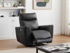 Vente-unique Aanbiedingen: Zitbank & Fauteuil-Elektrische Relax-Fauteuil Van Zwart Vaarsleer Damon