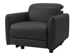 Vente-unique Relaxfauteuil-Elektrische Relaxfauteuil Cleophee Van Hoogwaardig Leer - Zwart