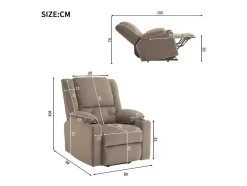 ModernLuxe Aanbiedingen: Zitbank & Fauteuil-Elektrische Relaxfauteuil - Met Thermische Massagefunctie - Voorzien Van 2 Bekerhouders En Afstandsbediening - Taupe