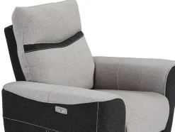 Vente-unique Relaxfauteuil-Elektrische Relaxfauteuil Van Grijze En Antracietkleurige Stof Damon