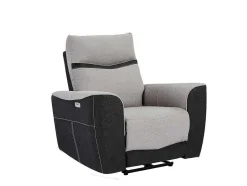 Vente-unique Relaxfauteuil-Elektrische Relaxfauteuil Van Grijze En Antracietkleurige Stof Damon