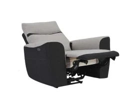 Vente-unique Relaxfauteuil-Elektrische Relaxfauteuil Van Grijze En Antracietkleurige Stof Damon