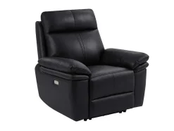 Vente-unique Relaxfauteuil-Elektrische Relax-Fauteuil Van Zwart Leer Mesola
