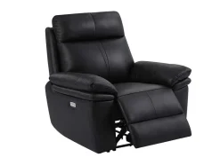 Vente-unique Relaxfauteuil-Elektrische Relax-Fauteuil Van Zwart Leer Mesola
