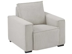 Vente-unique Relaxfauteuil-Elektrische Relaxfauteuil Van Lichtgrijs Ribfluweel Amelio