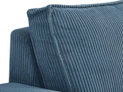 Vente-unique Relaxfauteuil-Elektrische Relaxfauteuil Met Bekleding In Blauw Ribfluweel Amelio