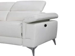LINEA SOFA Elektrische Relaxbanken-Elektrische Relaxhoekbank Van Leer Pascaline - Ivoor - Hoek Links