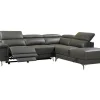 LINEA SOFA Elektrische Relaxbanken-Elektrische Relaxhoekbank Van Leer Pascaline - Antraciet - Hoek Rechts