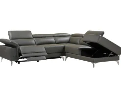 LINEA SOFA Elektrische Relaxbanken-Elektrische Relaxhoekbank Van Leer Pascaline - Antraciet - Hoek Rechts