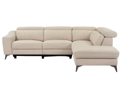 Vente-unique Elektrische Relaxbanken-Elektrische Relaxhoekbank Met Rechtse Hoek Cremewit Leder Forlo