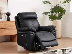 Vente-unique Relaxfauteuil-Elektrische Relaxstoel Van Leer Isiris - Zwart