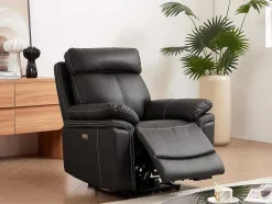 Vente-unique Relaxfauteuil-Elektrische Relaxstoel Van Leer Isiris - Bruin