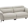 Vente-unique Elektrische Relaxbanken-Elektrische Relax-Zitbank Met 3 Plaatsen In Beige Stof Macari