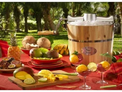 Vente-unique Klein Huishoudelijk Apparaat-Elektrische Sorbetmaker Givreto Van Hout 3.5L