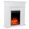 FLAMATECH Haard-Elektrische Staande Sfeerhaard Vesuvia - Met Schoorsteenmantel - L98 X D24 X H102,5 Cm - Wit