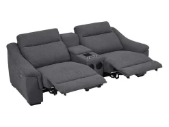 Vente-unique Elektrische Relaxbanken-Elektrische Tweezits-Relaxzitsbank Van Grijze Stof Vereto