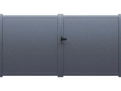 EXPERTLAND Hekjes & Poorten-Elektrische Vleugelpoort - Vol Aluminium - L350 X H160 Cm - Antraciet - Zerano