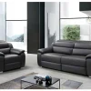 Vente-unique Set Zitbank + Fauteuil-Elektrische 3-Zitsrelaxbank Arena Iii Van Leer - Noir