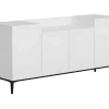 Homemania Buffetkast-Ellaria Multifunctioneel Kabinet, Wit, Zwart, 160X42X75 Cm, Epikasa
