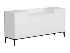 Homemania Buffetkast-Ellaria Multifunctioneel Kabinet, Wit, Zwart, 160X42X75 Cm, Epikasa