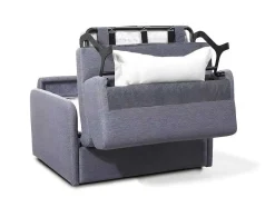 Vente-unique Uitklapbare Fauteuil-Express-Converteerbare Fauteuil In Stof Nadoa - Bed 100Cm - Lichtgrijs