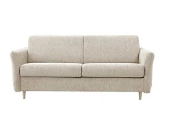 Vente-unique Speciale Modellen Zitbanken & Fauteuils-Express-Driezitsslaapbank Van Beige Stof - Bed Met Brede Latten 140 Cm - Matras 14 Cm Arcadia