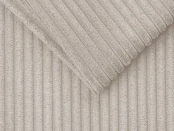 Vente-unique Speciale Modellen Zitbanken & Fauteuils-Express-Driezitsslaapbank Van Beige Ribfluweel - Bed Met Brede Latten 140 Cm - Matras 18 Cm - Vizir