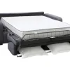 Vente-unique Speciale Modellen Zitbanken & Fauteuils-Express-Driezitsslaapbank Van Antracietgrijze Stof - Bed Met Brede Latten 140 Cm - Matras 22 Cm - Bevis