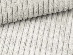 Vente-unique Slaapbank Met Matras-Express-Vierzitsslaapbank Van Beige Ribfluweel - Bed Met Brede Latten 160 Cm - Matras 18 Cm - Mondovi