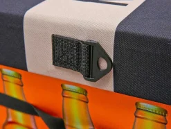 Vente-unique Opbergaccessoire-Fabo Opbergdozen Koeltas, Kruk, Draagriem, Zwart, Wit, Oranje.