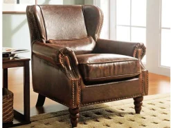 LINEA SOFA Fauteuil Leer-Fauteuil 100% Leer Edouard - Bruin