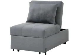 Vente-unique Uitklapbare Fauteuil-Fauteuil Aanpasbaar Van Stof Lesna - Grijs