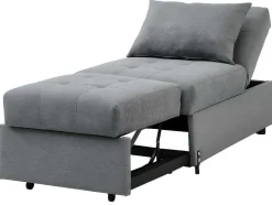 Vente-unique Uitklapbare Fauteuil-Fauteuil Aanpasbaar Van Stof Lesna - Grijs