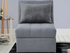 Vente-unique Uitklapbare Fauteuil-Fauteuil Aanpasbaar Van Stof Lesna - Grijs