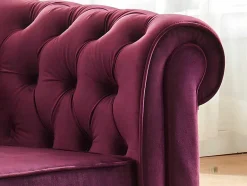 Vente-unique Fauteuil Stof-Fauteuil Chesterfield - Fluweel Paars