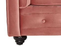 Vente-unique Fauteuil Stof-Fauteuil Chesterfield - Fluweel - Pastel Roze