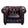 LINEA SOFA Fauteuil Leer-Fauteuil Chesterfield Brenton 100% Buffelleer - Cherry