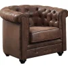 Vente-unique Aanbiedingen: Zitbank & Fauteuil-Fauteuil Chesterfield Van Microvezel Met Vintage Look