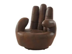 Vente-unique Handstoel-Fauteuil Draaibaar Catchy Van Microvezel Met Verouderd Effect