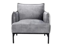 Vente-unique Fauteuil Stof Fluweel / Suedine-Fauteuil Grijs Fluweel Joel
