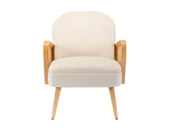 Vente-unique Fauteuil Stof Fluweel / Suedine-Fauteuil In Beige Fluweel Onani