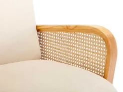 Vente-unique Fauteuil Stof Fluweel / Suedine-Fauteuil In Beige Fluweel Onani