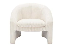 Vente-unique Fauteuil Stof Fluweel / Suedine-Fauteuil In Gebroken Wit Ribfluweel Ossana