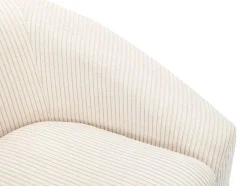 Vente-unique Fauteuil Stof Fluweel / Suedine-Fauteuil In Gebroken Wit Ribfluweel Ossana