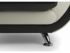 Vente-unique Fauteuil Kunstleer-Fauteuil Indice Van Kunstleer - Tweekleurig Zwart En Wit